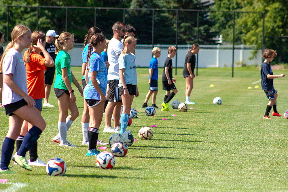 Redbird Soccer Camp 2025 Redbird training drills on Cloud Family Field