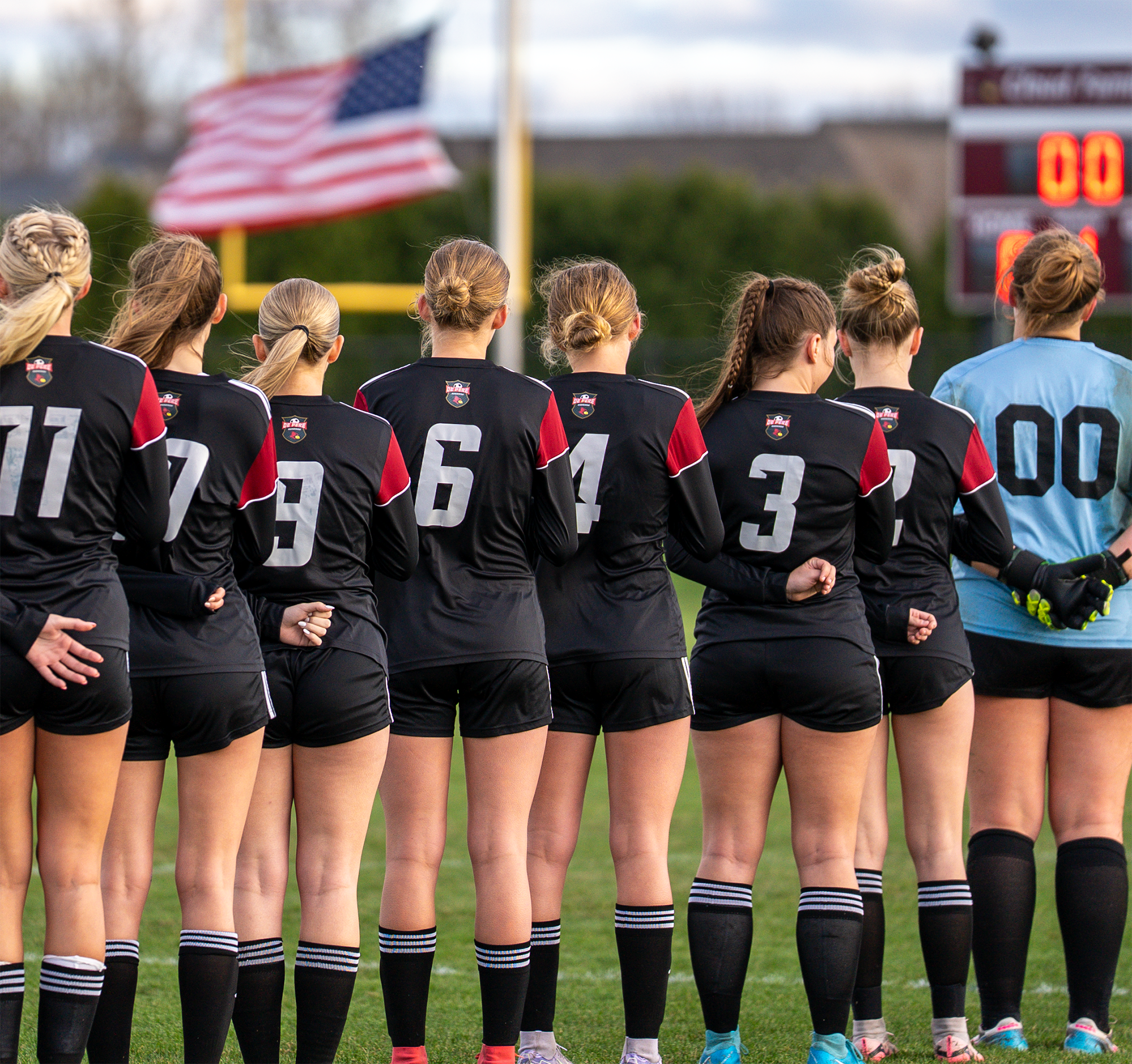 De Pere Redbird girls soccer - 2025 team national anthem pregame